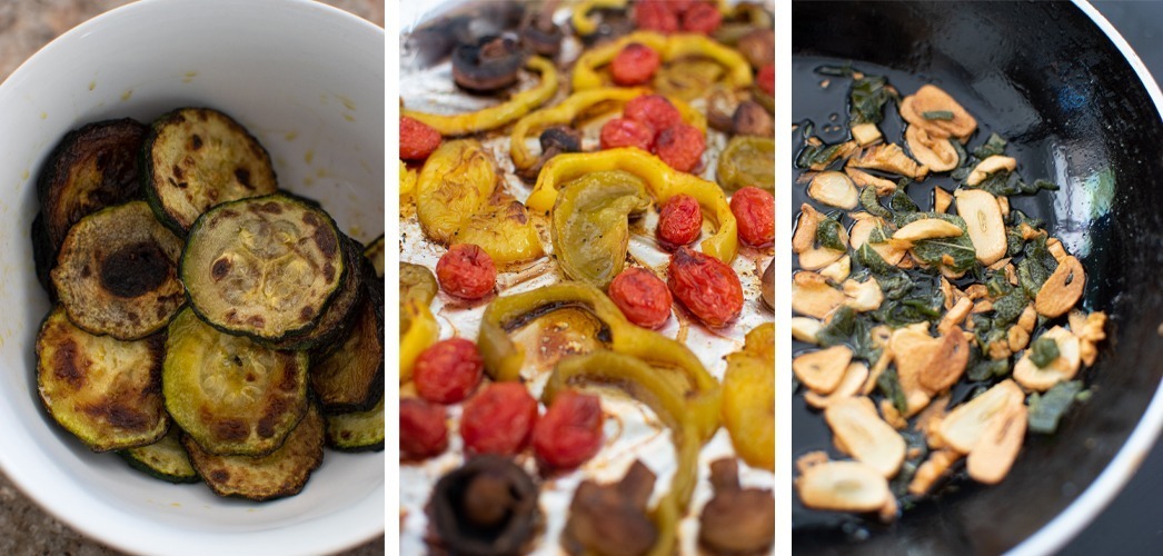 Roast Vegetables for hummus pasta vegan