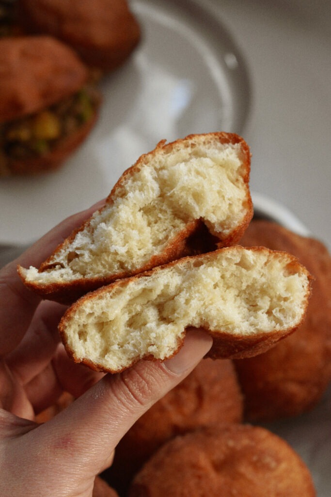 South African Vetkoek with Curried Mince