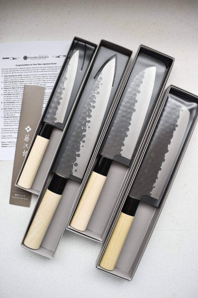 Kitchen Sumurai knives for Salmon Sushi