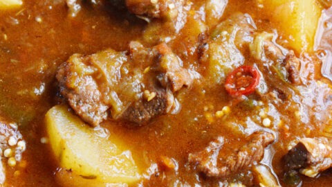 Sweet potato and Eggplant Beef Stew