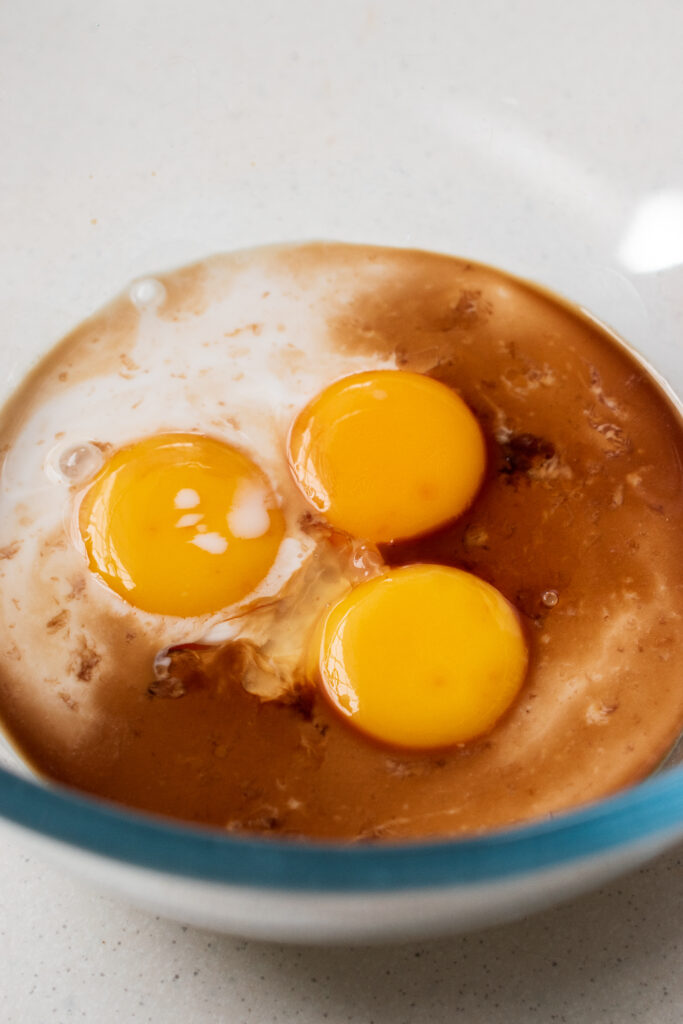 Custard from cream and eggs