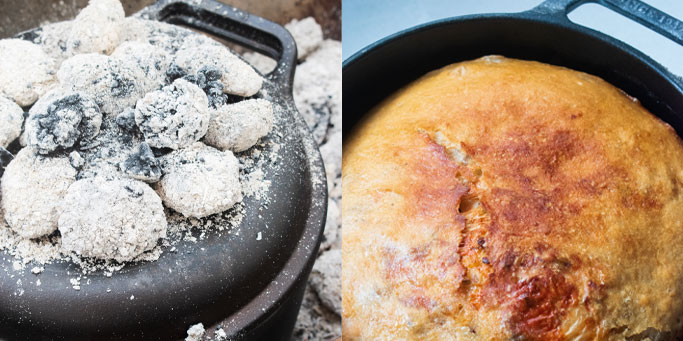 pot bread in cast iron, pot bread fire #potbread #potbrood #lilalerie #braaidag #braaiday